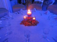 Centro de mesa con velas flotantes