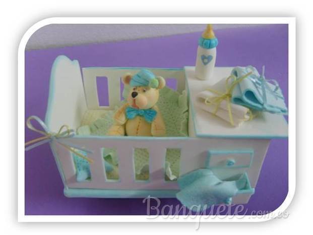 Adorno osito en pastilaje baby shower